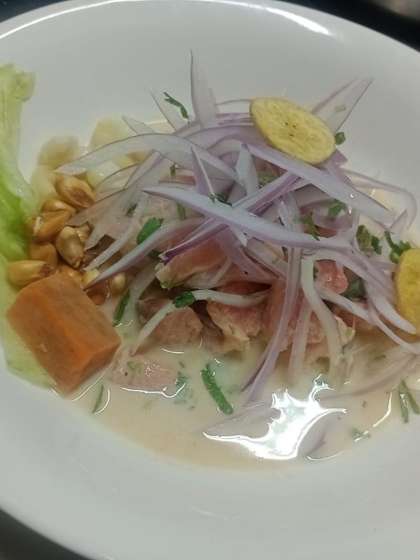 Ceviche Salmón y Camarones