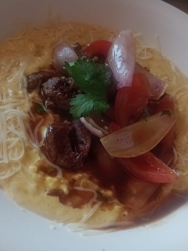 Risotto Huancaína con Lomo saltado