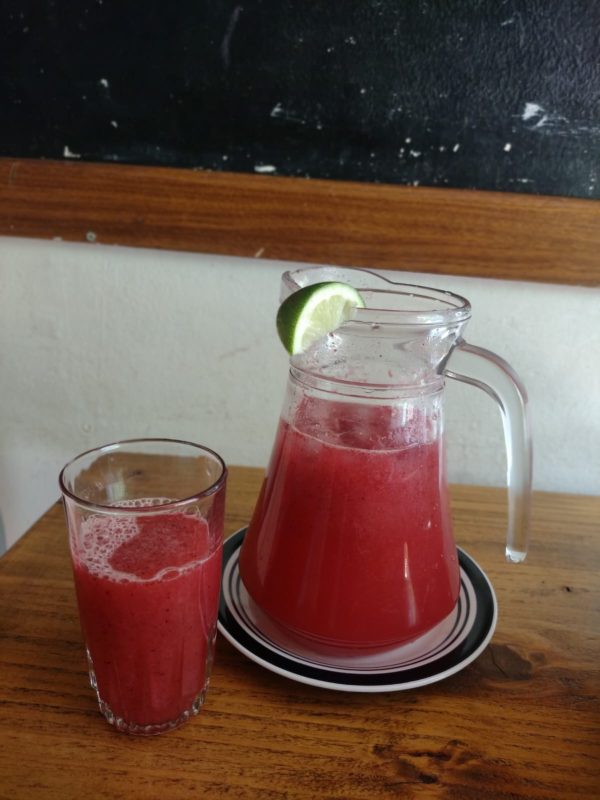 Jarra de limonada frutos rojos